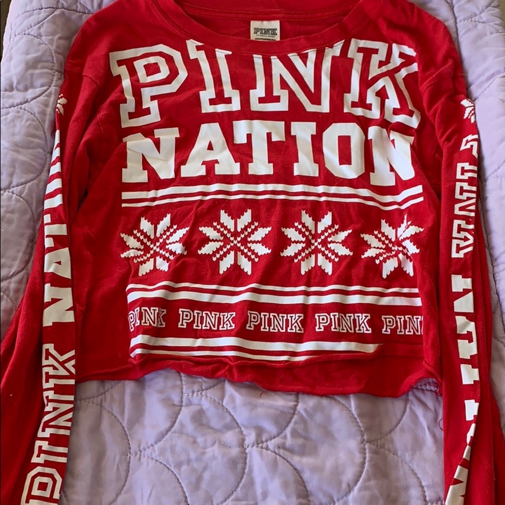 VICTORIA SECRET PINK LONG SLEEVE CROP
